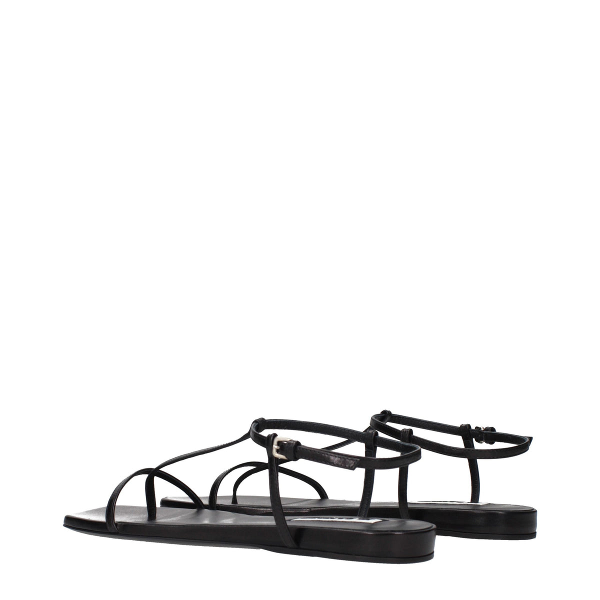 Jil Sander Women's Leather Flip-Flop Sandals - Black