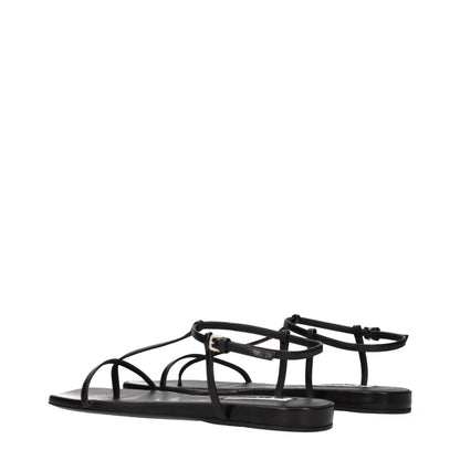 Jil Sander Women's Leather Flip-Flop Sandals - Black