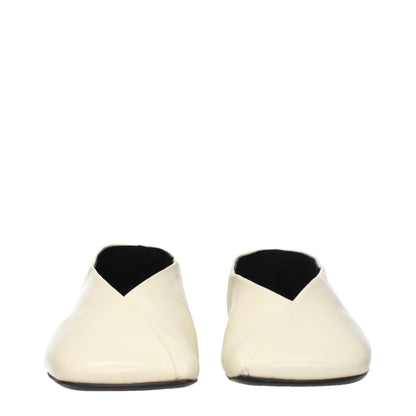 Jil Sander Women's Leather Ballet Flat Shoes - Beige