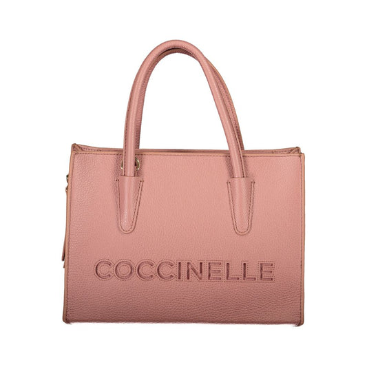 This Handbag by Coccinelle for women in leather and pink presents a sculptural silhouette featuring a secure zipper, ample internal-pockets, and versatile shoulder-strap, adjustable-strap & handle for a sculptural finish.