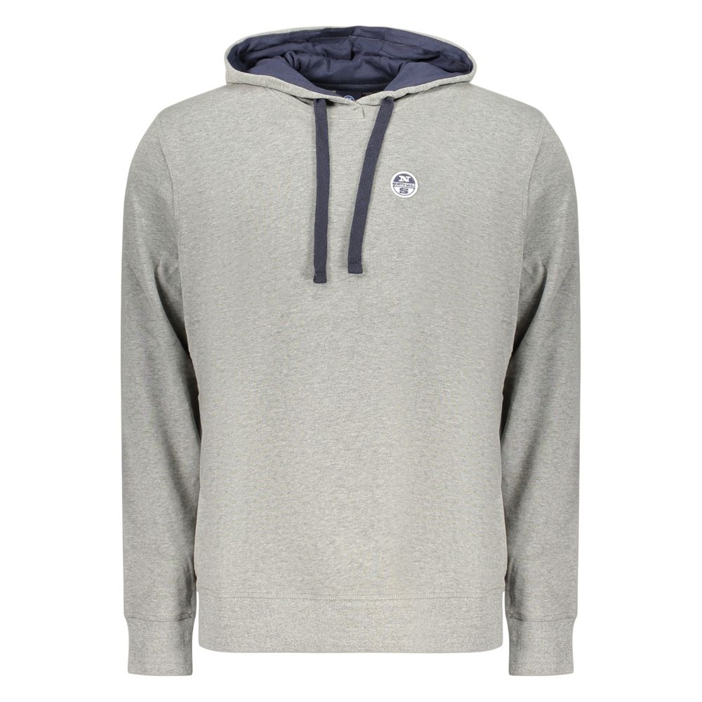 Sweatshirt Hoodie by North Sails for men in cotton gray features an luminous silhouette, showcasing a sophisticated hooded neckline and for a truly luminous look.