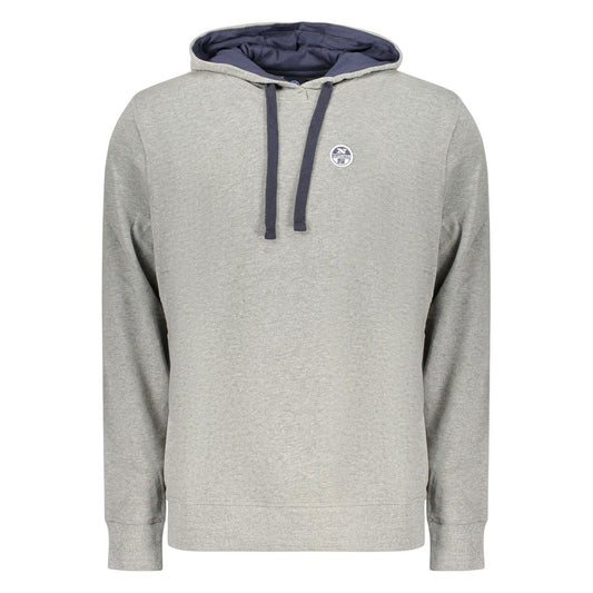 Sweatshirt Hoodie by North Sails for men in cotton gray features an avant-garde silhouette, showcasing a sophisticated hooded neckline and detail for a truly avant-garde finish.