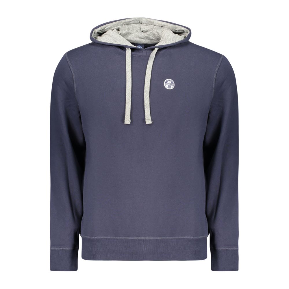 Sweatshirt Hoodie by North Sails for men in cotton blue features a slouchy chic silhouette, detailed with a slouchy chic and a signature hooded neckline for an elevated aesthetic.