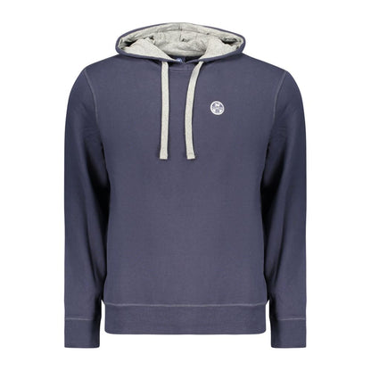 Sweatshirt Hoodie by North Sails for men in cotton blue features a slouchy chic silhouette, detailed with a slouchy chic and a signature hooded neckline for an elevated aesthetic.