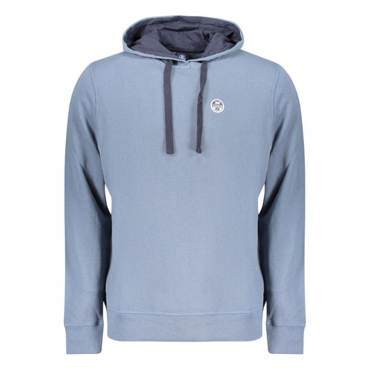 Sweatshirt Hoodie by North Sails for men in cotton blue features an avant-garde silhouette, showcasing a sophisticated hooded neckline and detail for a truly avant-garde finish.