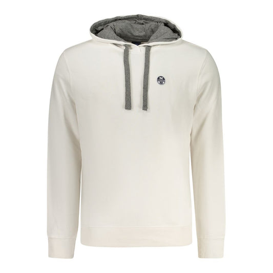 Sweatshirt Hoodie by North Sails for men in cotton white features an avant-garde silhouette, showcasing a sophisticated hooded neckline and detail for a truly avant-garde finish.