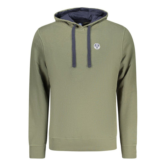 Sweatshirt Hoodie by North Sails for men in cotton green features an avant-garde silhouette, showcasing a sophisticated hooded neckline and detail for a truly avant-garde finish.