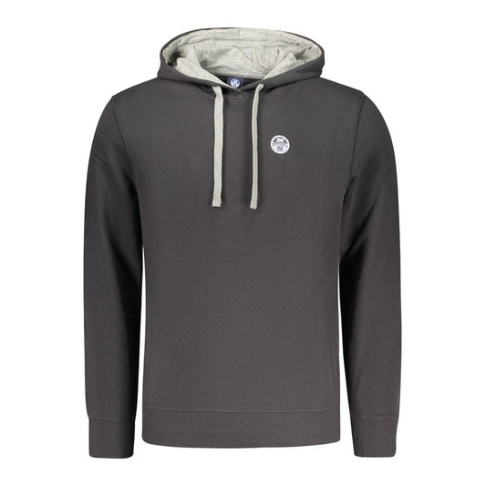 Sweatshirt Hoodie by North Sails for men in cotton black features a slouchy chic silhouette, detailed with a slouchy chic and a signature hooded neckline for an elevated aesthetic.