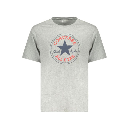 T-Shirt by Converse for men in cotton gray & print features an on trend silhouette, perfectly showcasing a on trend and crew neckline for an elevated aesthetic.