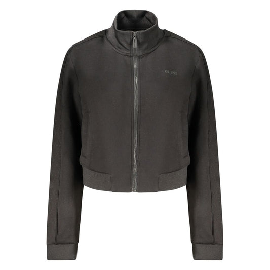 Sweatshirt by Guess Jeans for women in polyester black showcases a slouchy chic silhouette, artfully detailed with a slouchy chic and for a slouchy chic finish.