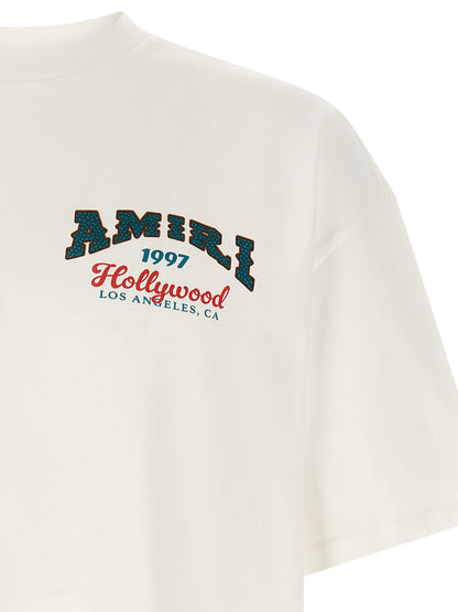 T-Shirt by Amiri for men in modacrylic & cotton white, patterned, monogram & print features an edgy silhouette, meticulously detailed with a sophisticated and for a truly edgy finish.