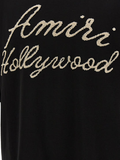 T-Shirt by Amiri for men in cotton black & patterned features a plush silhouette, showcasing a sophisticated and for a truly plush finish.