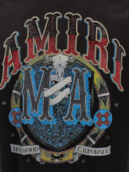 T-Shirt by Amiri for men in cotton crystal & modacrylic black & patterned showcases a unassuming silhouette, artfully detailed with a refined and unassuming for a sophisticated, contemporary look.