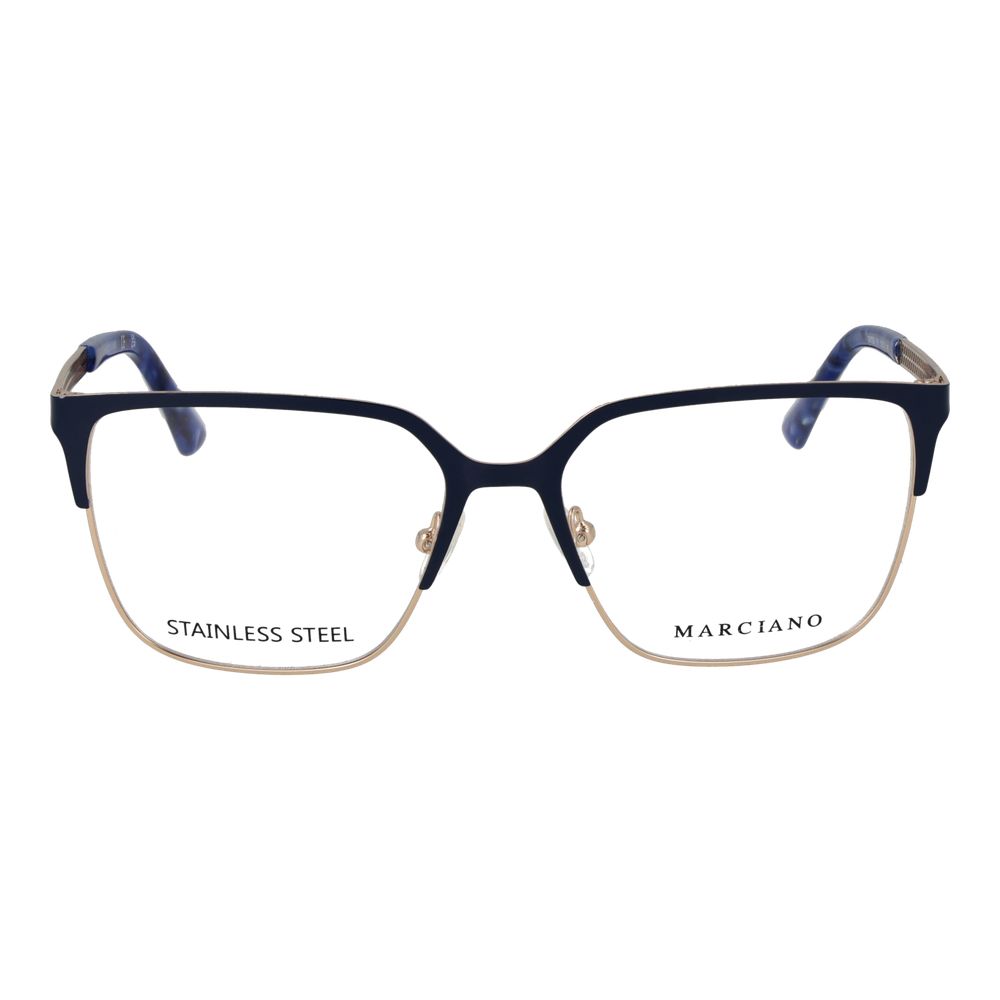 Eyeglasses Frames by Marciano by Guess for women in acetate blue features an refined silhouette, showcasing a sophisticated blue coloured frame and refined full-frame frame design for a refined look.