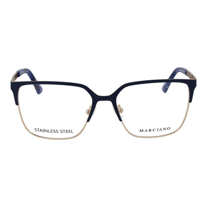 Eyeglasses Frames by Marciano by Guess for women in acetate blue features an refined silhouette, showcasing a sophisticated blue coloured frame and refined full-frame frame design for a refined look.