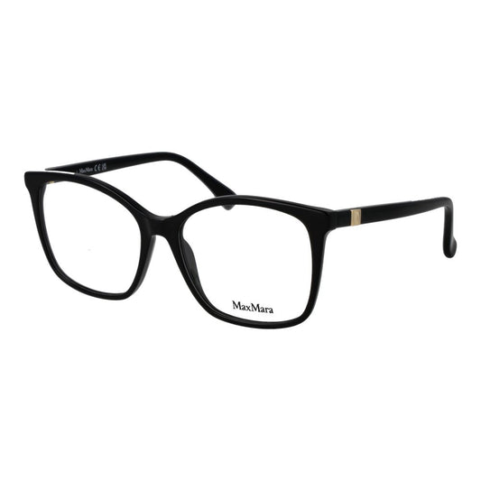 Eyeglasses Frames by Max Mara for women in acetate and black showcases an refined full-frame frame design featuring a sophisticated black coloured frame for an refined and refined aesthetic.