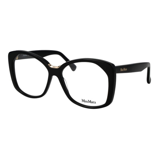 Eyeglasses Frames by Max Mara for women in acetate black features an refined silhouette, showcasing the refined black coloured frame and sophisticated full-frame frame design.