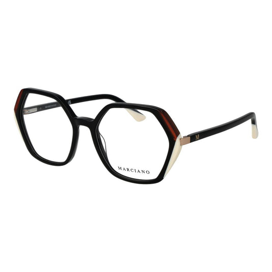 Eyeglasses Frames by Marciano by Guess for women in acetate black features an refined silhouette, showcasing a sophisticated black coloured frame and refined full-frame frame design for a refined look.