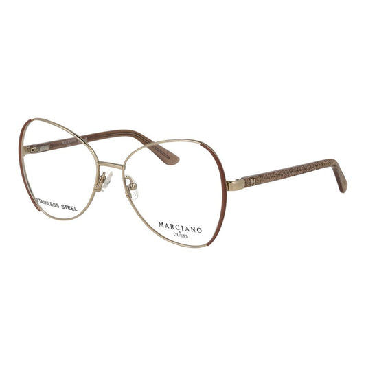 Eyeglasses Frames by Marciano by Guess for women in acetate and gold showcases a refined silhouette, detailed with a gold coloured frame finish and a sophisticated full-frame frame design.