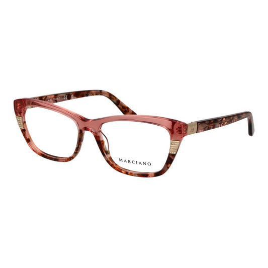 Eyeglasses Frames by Marciano by Guess for women in acetate pink & rose showcases a refined full-frame frame design with a refined pink coloured frame finish for a refined and sophisticated look.