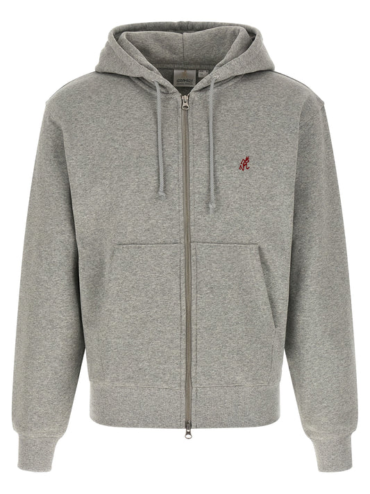 Sweatshirt Hoodie by Gramicci for men in cotton gray features an dramatic silhouette, showcasing a sophisticated hooded neckline and dramatic for a refined, modern aesthetic.