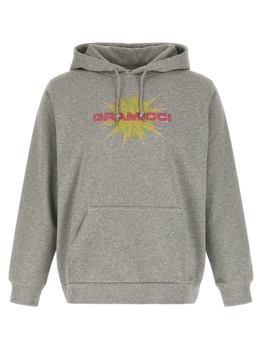 Sweatshirt Hoodie by Gramicci for men in cotton gray features a edgy silhouette, detailed with a edgy hooded neckline and for a refined finish.