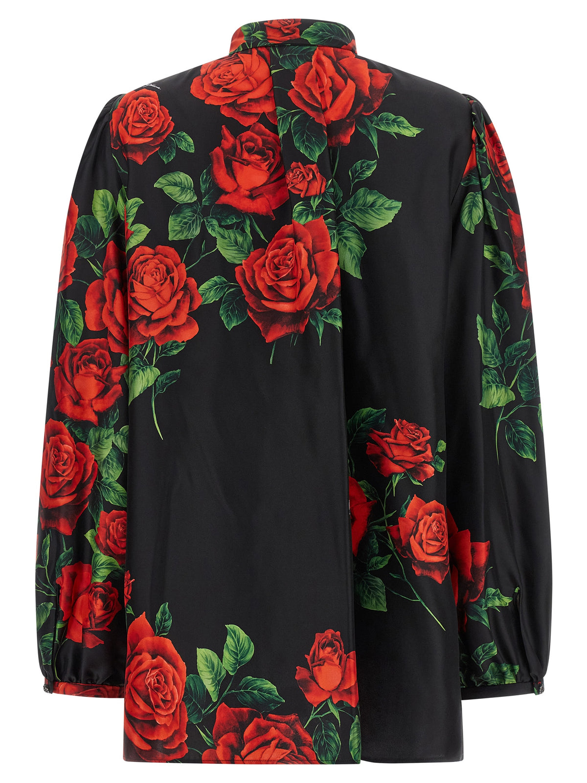 Blouse by Dolce & Gabbana for women in silk black, rose, patterned, floral & print, featuring a nuanced and nuanced for a sophisticated finish.