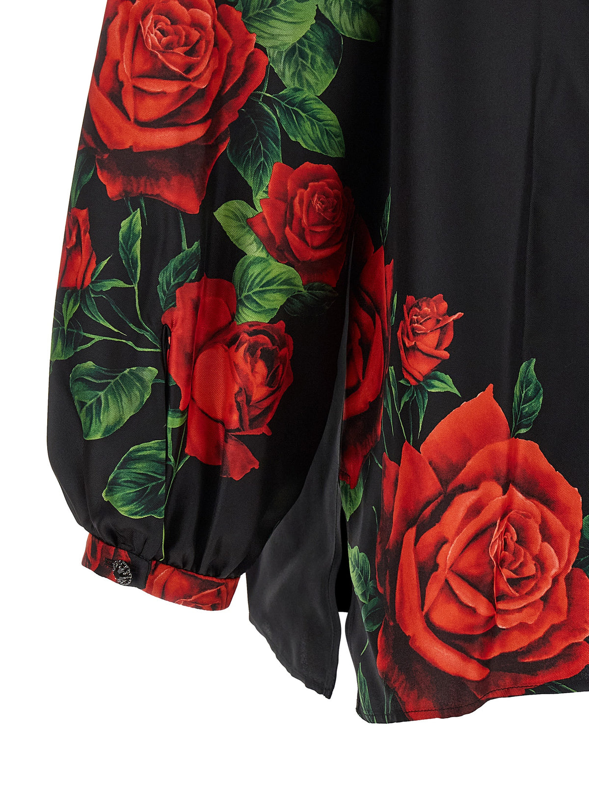 Blouse by Dolce & Gabbana for women in silk black, rose, patterned, floral & print presents a discerning silhouette, showcasing a sophisticated and for a truly discerning finish.
