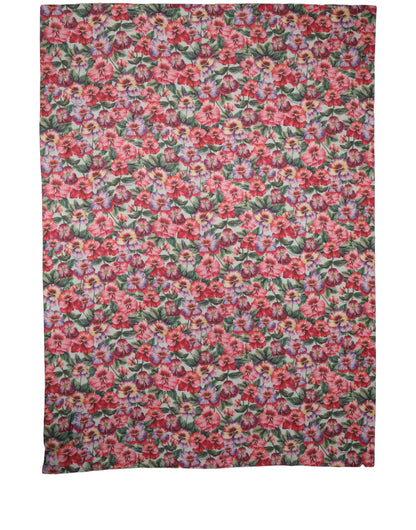 Dolce & Gabbana Multicolor Floral Cotton Lace Stole Scarf