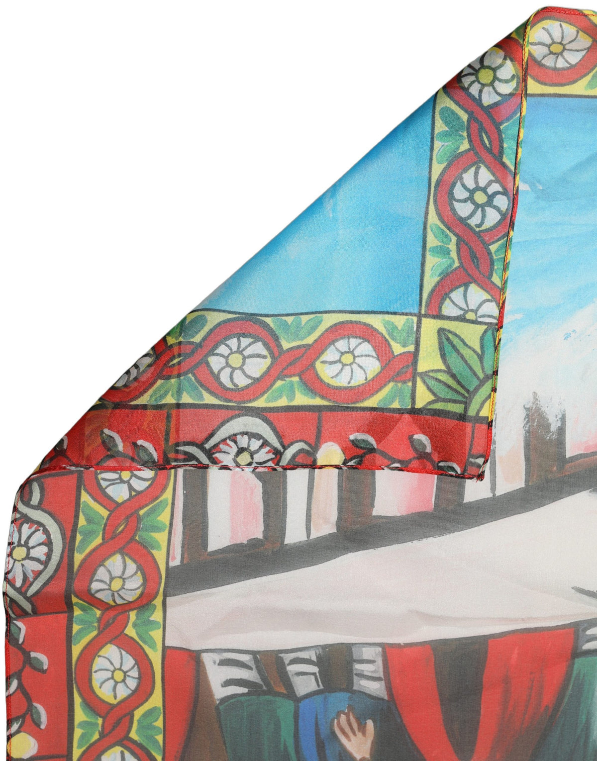 Dolce & Gabbana Multicolor Silk Printed Shawl Stole Scarf