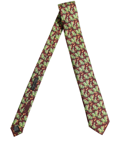 Necktie by Dolce & Gabbana for men in silk maroon & floral showcases a stately silhouette, expertly detailed with a stately finish that perfectly captures the sophisticated essence of the Silk Necktie.