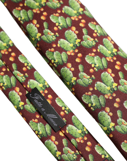 Necktie by Dolce & Gabbana for men in silk maroon & floral features a sun-drenched silhouette, showcasing the sun-drenched design of this Silk Necktie with a sun-drenched finish.
