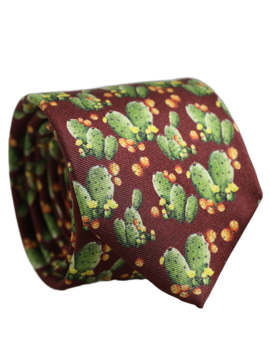 Necktie by Dolce & Gabbana for men in silk maroon & floral features an stately silhouette that beautifully highlights the sophisticated style of the Silk Necktie.