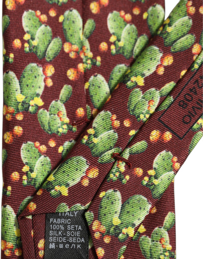 Necktie by Dolce & Gabbana for men in silk maroon & floral features an effortlessly chic silhouette, showcasing a sophisticated effortlessly chic finish from the signature Silk Necktie collection.