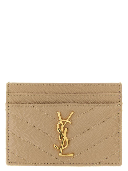 Saint Laurent Beige Calfskin Cardholder