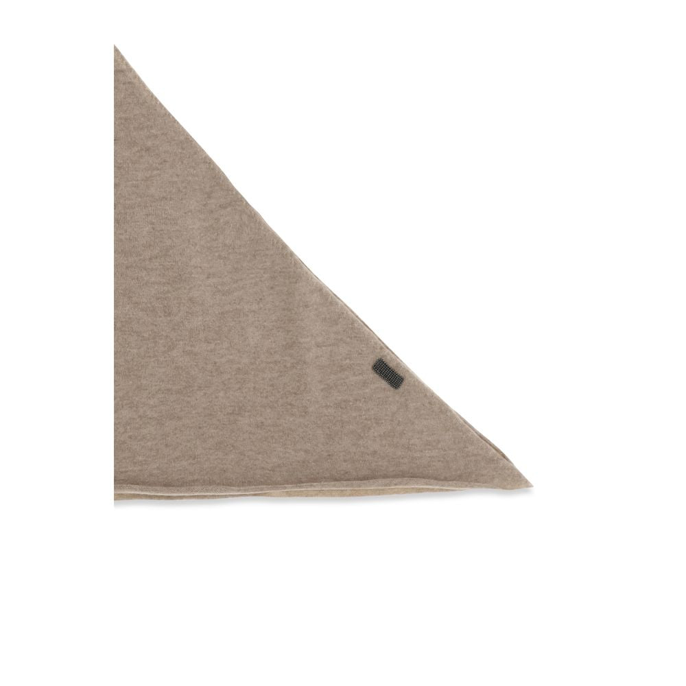 Brunello Cucinelli Cashmere Triangular Scarf - Beige Signature