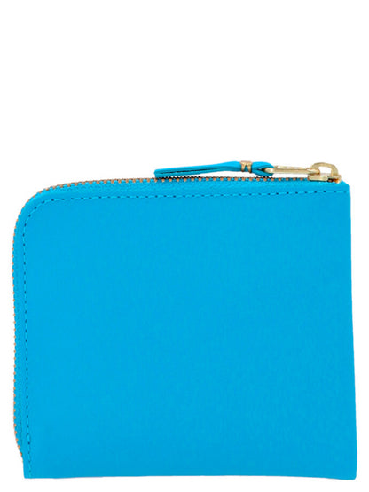 Comme Des Garçons Blue Calfskin Cardholder