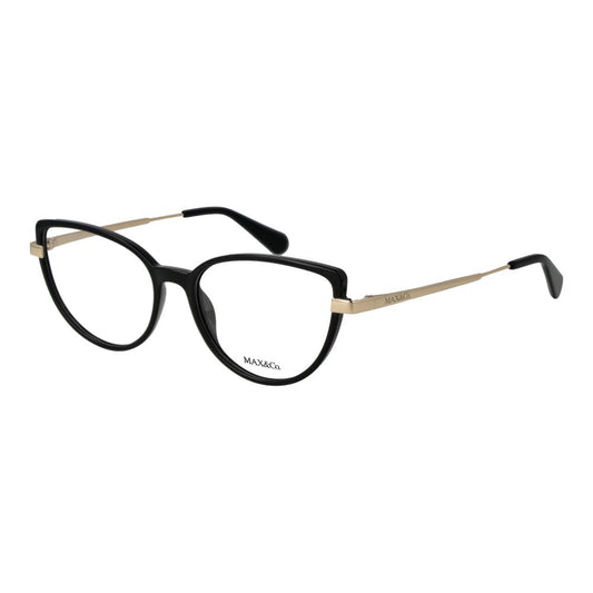 Eyeglasses Frames by Max & Co for women in stretch cotton black showcases a reflective silhouette, artfully incorporating a sophisticated black coloured frame with a distinct full-frame frame design.