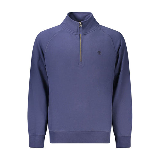 Sweatshirt by Timberland for men in cotton blue features an provocated silhouette, detailed with a provocated and a refined for a sophisticated aesthetic.