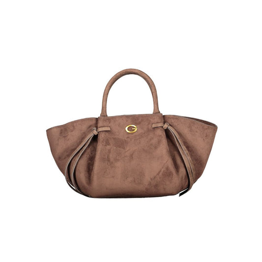 Handbag by Guess Jeans for women in polyester brown presents a ornamental silhouette, showcasing a secure snap & zipper, ample external-pockets, internal-pockets & cardholder, and versatile shoulder-strap, adjustable-strap & handle for a ornamental finish.