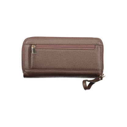 Cardholder Wallet by Guess Jeans for women in polyethylene brown presents a streamlined silhouette, showcasing the sophisticated design of the Polyethylene Cardholder Wallet collection with functional card-organization coin-purse.