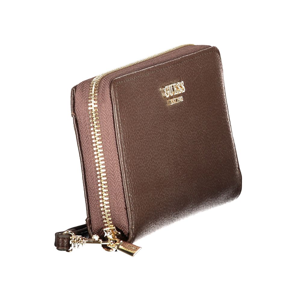 Cardholder Wallet by Guess Jeans for women in polyethylene brown showcases a enchanting silhouette, artfully detailed with the signature style of the Polyethylene Cardholder Wallet and functional card-organization coin-purse.