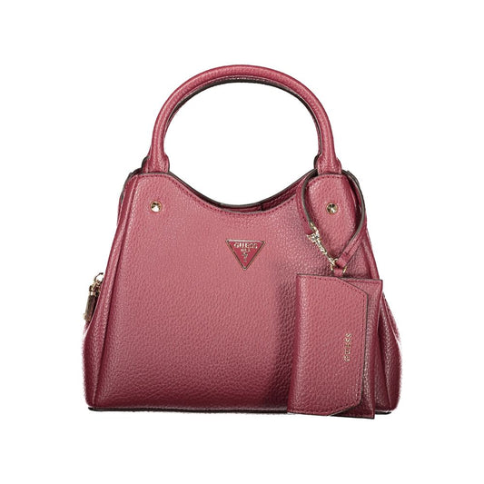 Handbag by Guess Jeans for women in polyethylene red features a contemporary silhouette, showcasing a secure snap & zipper, ample built-in-compartments, removable-pouch, internal-pockets & coin-purse, and contemporary shoulder-strap, adjustable-strap & handle for a sophisticated look.