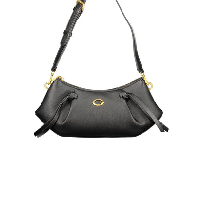 Handbag by Guess Jeans for women in polyethylene black features an refined silhouette, showcasing a secure zipper, ample internal-pockets & cardholder, and versatile adjustable-strap & handle for a sophisticated refined aesthetic.