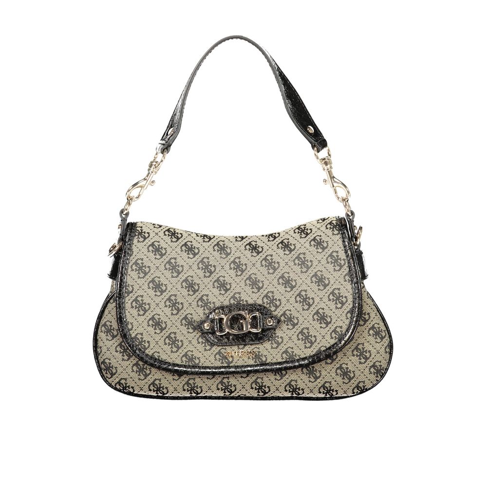 Handbag by Guess Jeans for women in polyester black features a refined silhouette, showcasing a secure snap & zipper, organized external-pockets, internal-pockets & cardholder, and versatile shoulder-strap, adjustable-strap & handle for a refined finish.