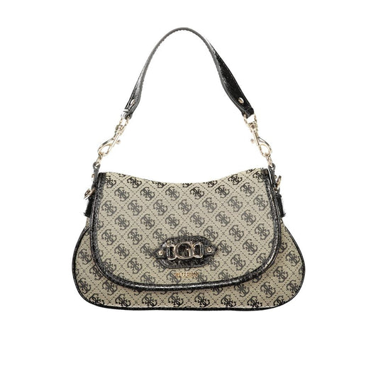 Handbag by Guess Jeans for women in polyester black features a refined silhouette, showcasing a secure snap & zipper, organized external-pockets, internal-pockets & cardholder, and versatile shoulder-strap, adjustable-strap & handle for a refined finish.
