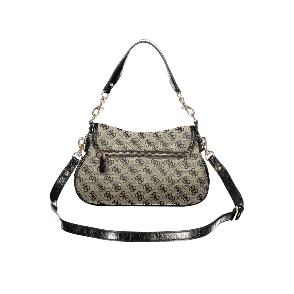 Handbag by Guess Jeans for women in polyester black features a exquisite silhouette, showcasing a secure snap & zipper and exquisite external-pockets, internal-pockets & cardholder with versatile shoulder-strap, adjustable-strap & handle for a exquisite finish.
