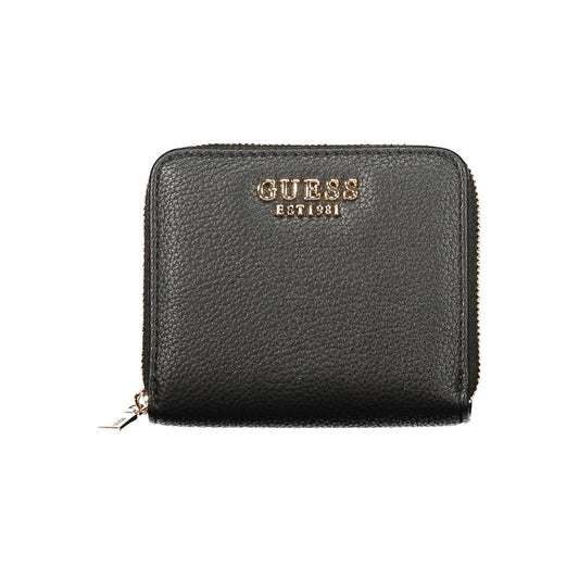 Wallet by Guess Jeans for women in polyethylene black presents a architectural silhouette from the Polyethylene Wallet collection, showcasing architectural coin-purse for a architectural finish.