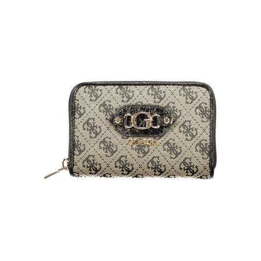 Cardholder Wallet by Guess Jeans for women in polyester black & print showcases a distinguished silhouette, artfully capturing the essence of the distinguished Polyester Cardholder Wallet design with functional card-organization coin-purse.