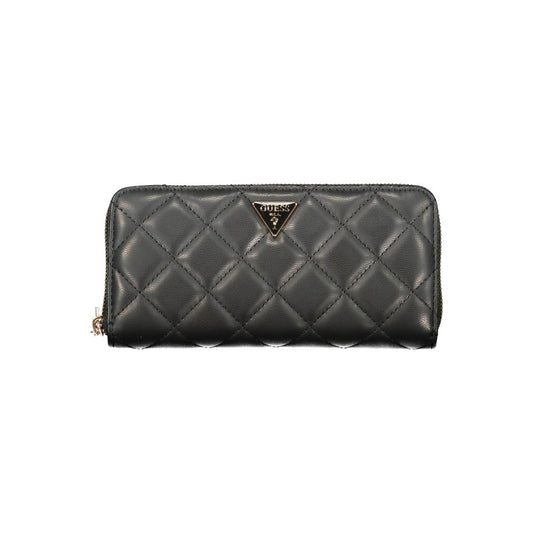 Cardholder Wallet by Guess Jeans for women in polyethylene black showcases a distinguished silhouette, artfully capturing the essence of the distinguished Polyethylene Cardholder Wallet design with functional card-organization coin-purse.
